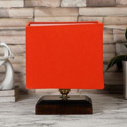 Devansh Orange & Brown Textured Table Lamps With Shade-30