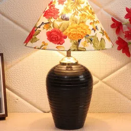 foziq Brown Solid Metal Table Lamps With Shade-25