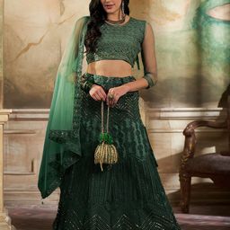 Kvsfab Embroidered Sequinned Semi-Stitched Lehenga & Blouse With Dupatta-picture-45