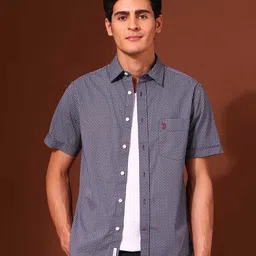 U.S. Polo Assn. Men Classic Tailored Fit Geometric Printed Cotton Casual Shirt-image-22