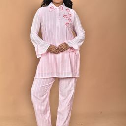 Morchari Embroidered Top With Trouser Co-Ords-image-15