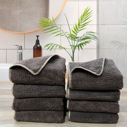 LABHAM 8Pcs Grey Insignia Super Soft Ultra Absorbent Towel-48