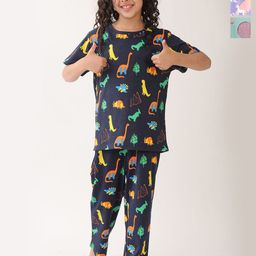 Anthrilo Girls Pack Of 3 Printed Night suit-image-86