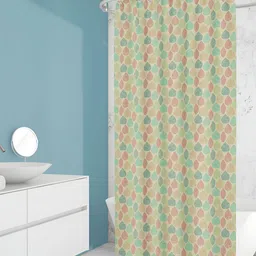 ArtzFolio Green, Red & Brown Printed Waterproof Shower Curtain-image-70