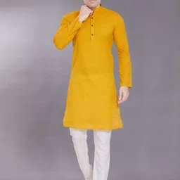 DIVISIVE Mandarin Collar Regular Pure Cotton Kurta With Pyjama-image-59