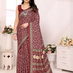 KALINI Ethnic Motifs Poly Georgette Saree-image-42