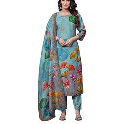 PARVOTSAV Blue Cotton Blend Kurta Sets-picture-30