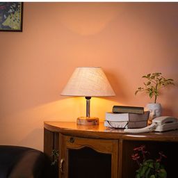 Pinecraft INTERNATIONAL Off White Edra Table Lamp With Frustum Shade image 5