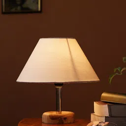 Pinecraft INTERNATIONAL Off white & Brown Edra Table Lamp with Shade image 4