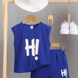 JIM Trend Kids Printed Round Neck T-shirt With Shorts-picture-39