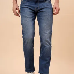 Cantabil Men Comfort Slim Fit Mid-Rise Light Fade Jeans-picture-9