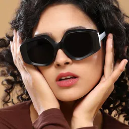 haute sauce by  campus sutra HAUTE SAUCE byCampus Sutra Women's The Chonky-Matte Rectangular Sunglass image 3