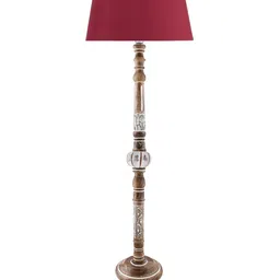 Homesake Red Solid Handcrafted Floor Lamp with Shade image 4