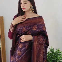 Visit Wear Woven Design Zari Pure Silk Banarasi Saree-image-12