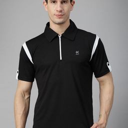HRX by Hrithik Roshan Men Polo Neck Regular Fit Gym Sports Zipper Tshirt-image-84