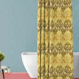 ArtzFolio Beige & Brown Printed Waterproof Shower Curtain-image-41