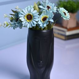 MARKET99 Black Cylindrical Shaped Ceramic Vase-39