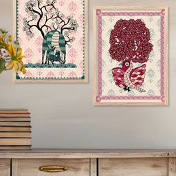 Kotart Pink & Green 2 Piece Floral and Botanical Wooden Wall Arts-picture-42