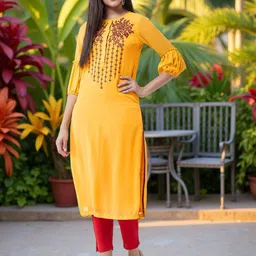 Pannkh Women Embroidered Flared Sleeves Thread Work Georgette Kurta-picture-0