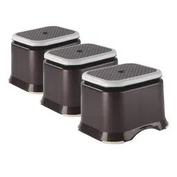 Kuber Industries Brown 3 Piece Anti-Slip Bathroom Stool for Bathing-57
