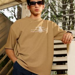 Campus Sutra Men Typography Printed Round Neck Cotton Oversized T-shirt-picture-19