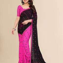 Moda Rapido Polka Dot Poly Georgette Saree-picture-19