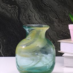 Myntra Elegant Homes Green & Yellow Printed Glass FlowerVases-image-9
