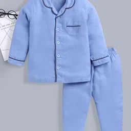 BABY GO Boys Shirt Collar Long Sleeves Pure Cotton Shirt With Pyjama-image-55