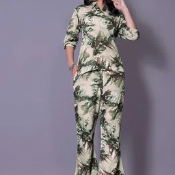 Moda Rapido Printed Shirt-Collared Top With Trouser Co-Ords-picture-33