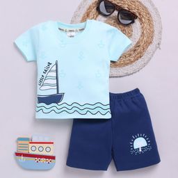 YK X Tinyo Infant Girls Printed Pure Cotton T-shirt with Shorts-image-45