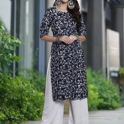 Moda Rapido Selection Of 2 Floral Printed Round Neck Straight Kurta-15