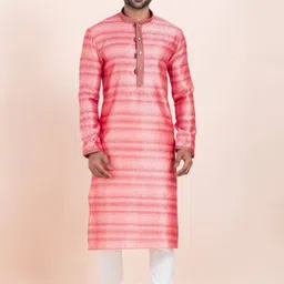 ROOTED LIBAAS Men Bandhani Printed Regular Kurta with Pyjamas-33