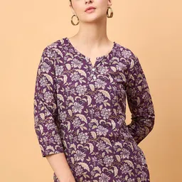 NEESH Floral Print Puff Sleeve Crepe Cinched Waist Top-image-8