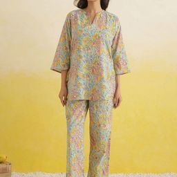 GOODHAND Printed Pure Cotton Round Neck Top & Trousers Co-Ords Set-picture-20