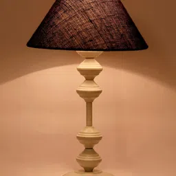 foziq White & Blue Textured Table Lamp With Shade image 3