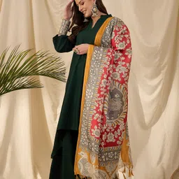 InWeave Women Regular Kurta with Palazzos & With Dupatta-image-64