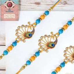MEIRA JEWELLERY Pack Of 3 Mauli Thread Rhaki With Greeting Card & Roli Chawal-image-46