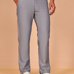 Indian Needle Men Relaxed Tapered Fit Mid-Rise Wrinkle Free Trouser-picture-25