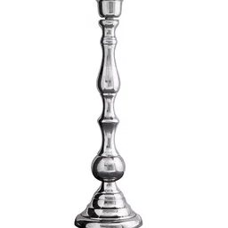 Homesake Silver-Toned Solid Handcrafted Bedside Standard Table Lamp with Shade image 2