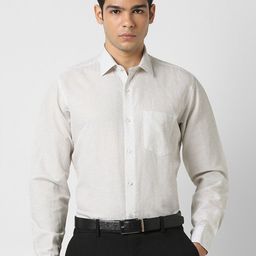 Van Heusen Men Spread Collar Floral Printed Linen Formal Shirt-image-33