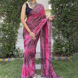 V3 FASHION STUDIO Leheriya Pure Chiffon Jamdani Saree-image-57