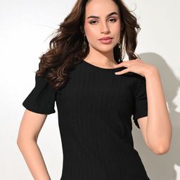 BAESD Self Design Bell Sleeves Top-22