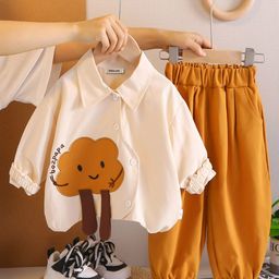 INCLUD Infant Girls Embroidered Shirt Collar Shirt With joggers-picture-19