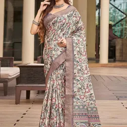 vj fashion Floral Silk Blend Saree-picture-49