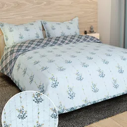 Innovative Edge Blue Set of 3 Floral AC Room 210 GSM Double Bed Dohar-image-6