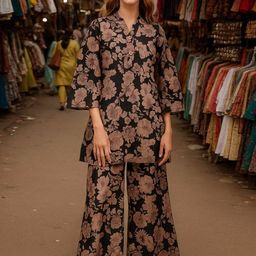 Lookmark Floral Printed Straight Kurta With Trousers-picture-49