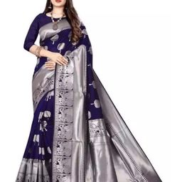 LEAFFEB Woven Design Zari Pure Silk Banarasi Saree-image-101