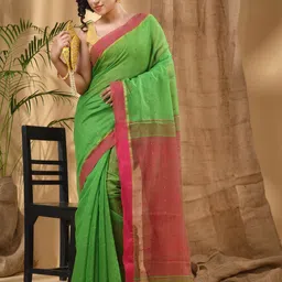 DESH BIDESH Woven Design Taant Saree-image-96
