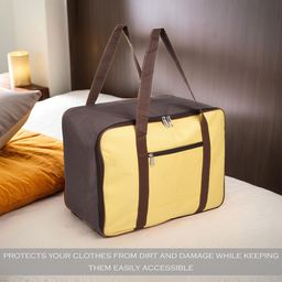 Kuber Industries Yellow & Brown 2 Pieces Water Resistant Multi-Utility Organisers-45
