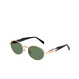 DressBerry Women Green Lens & Gold-Toned Oval Sunglasses with UV Protected Lens-11